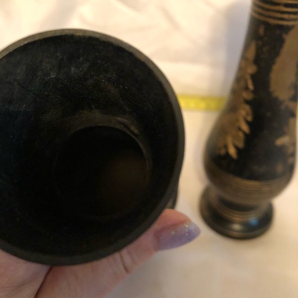 Black and brass vintage vases 3 - Picture 12 of 12